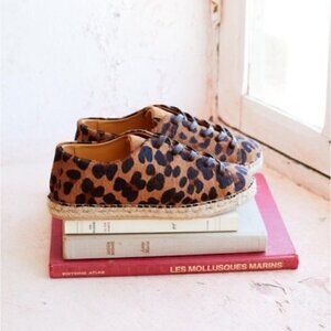 Sezane Julie Espadrilles Sneakers in animal print pony hair  Size 38EU/FR